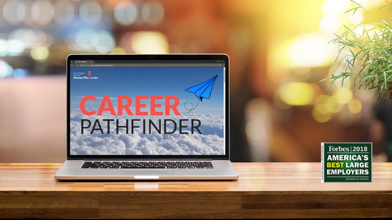 image of laptop with career pathfinder
