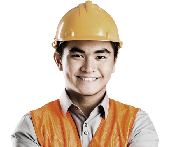 man wearing hard hat and safety vest