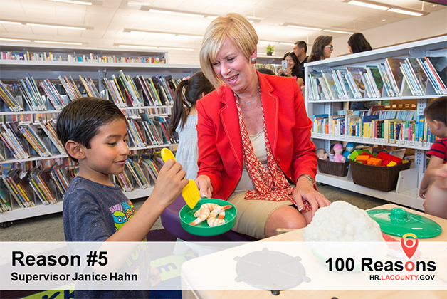 Portrait image of Janice Hahn at a library.